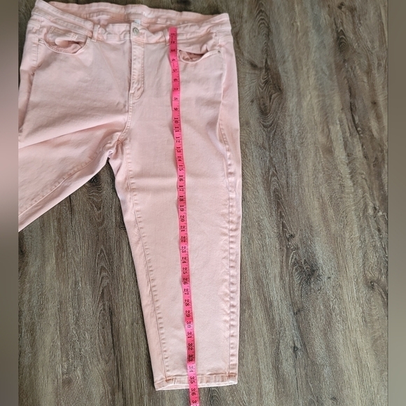 Addition Elle Plus Pants Coral Salmon Denim Size 22 #788 - Picture 15 of 15